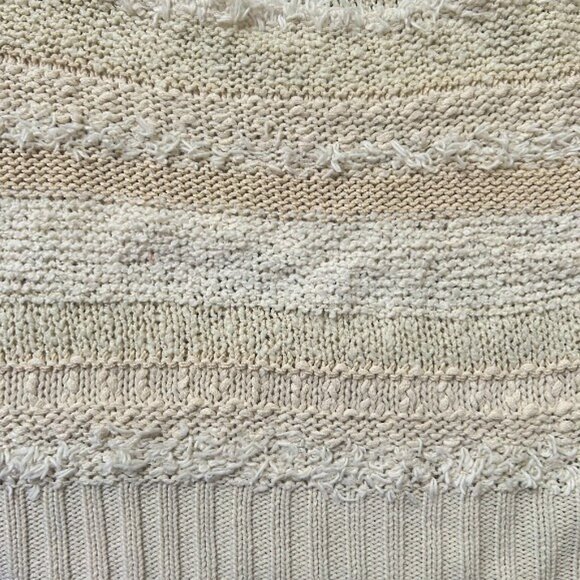 Free People Textured Knit Pullover Sweater Beige Small Cropped Neutral Top - Picture 5 of 6